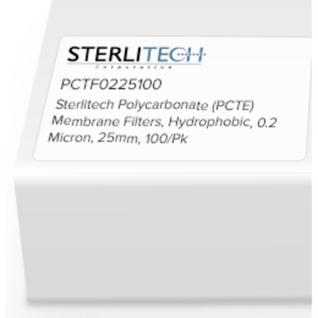STERLITECH PCTE Membrane Filters, PVP-Free, 0.2 Micron, 25mm, PK100 PCTF0225100